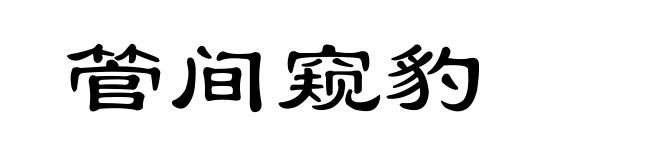管间窥豹