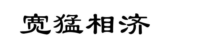 宽猛相济